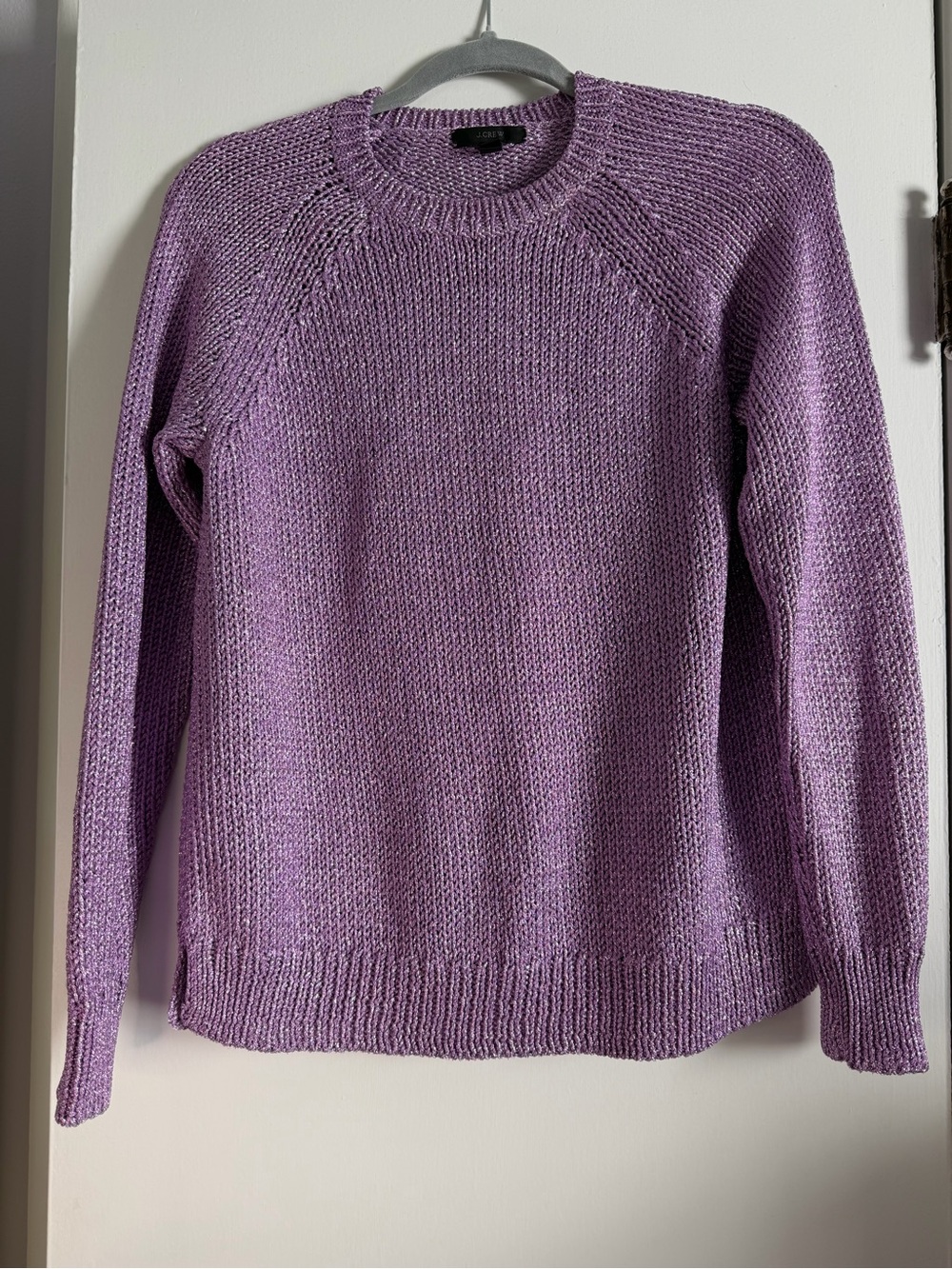 J. Crew Shimmer Crewneck Knit Sweater Lavender Small